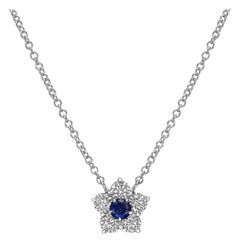 Small Diamond & Sapphire "Astra" Cluster Pendant