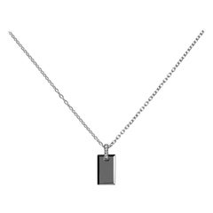 AS29 Small Diamond Tag Necklace in 18k Black Gold