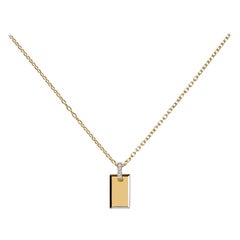AS29 Small Diamond Tag Necklace in 18k Yellow Gold