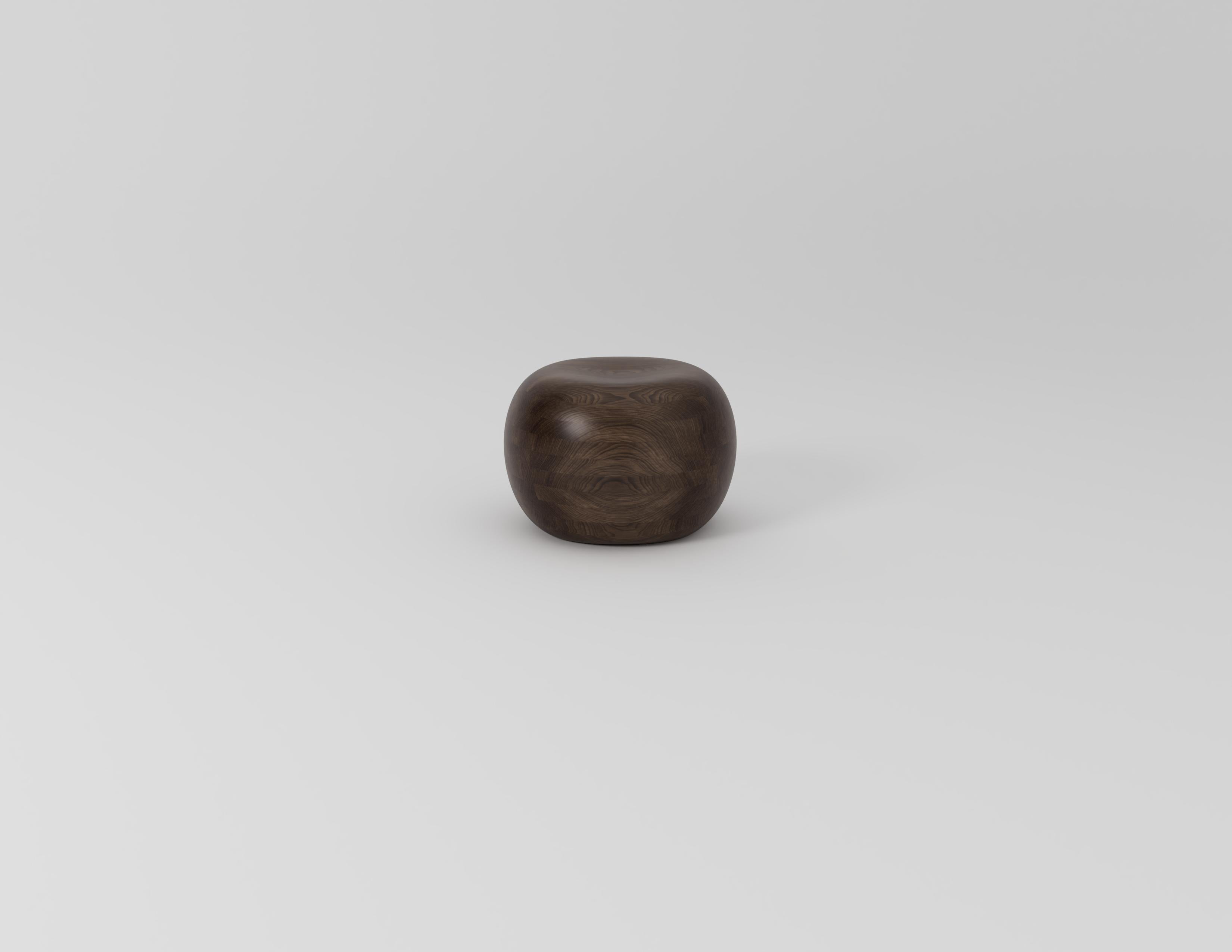 Post-Modern Small Dimple Walnut Stool by Studio TOOJ For Sale