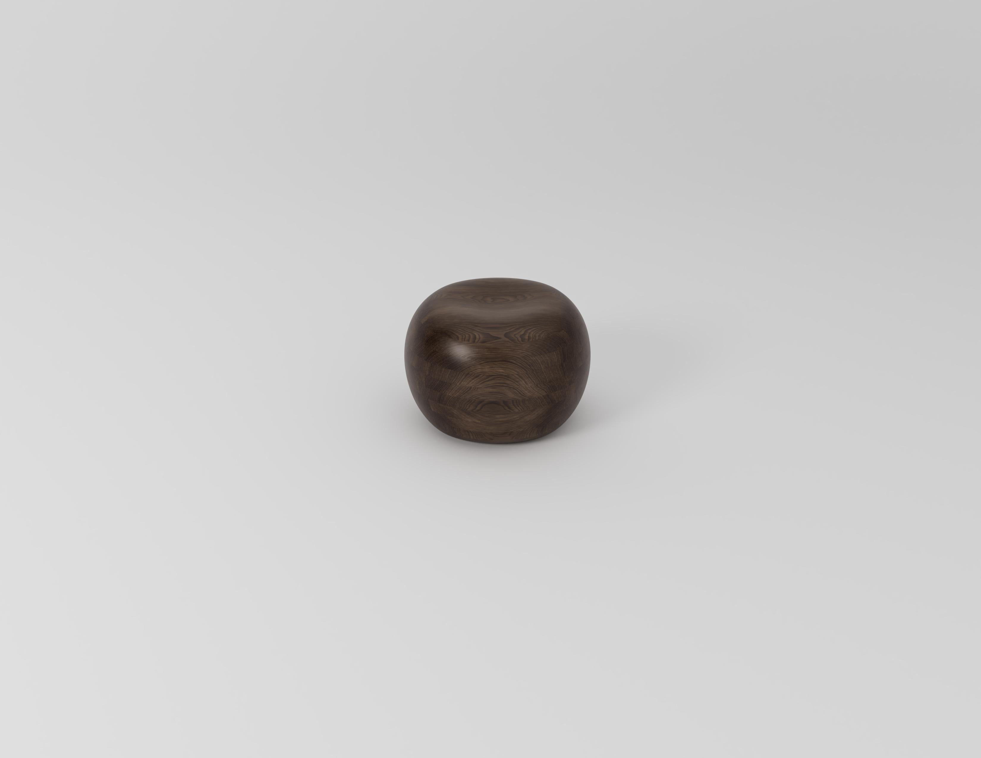 Swedish Small Dimple Walnut Stool by Studio TOOJ For Sale