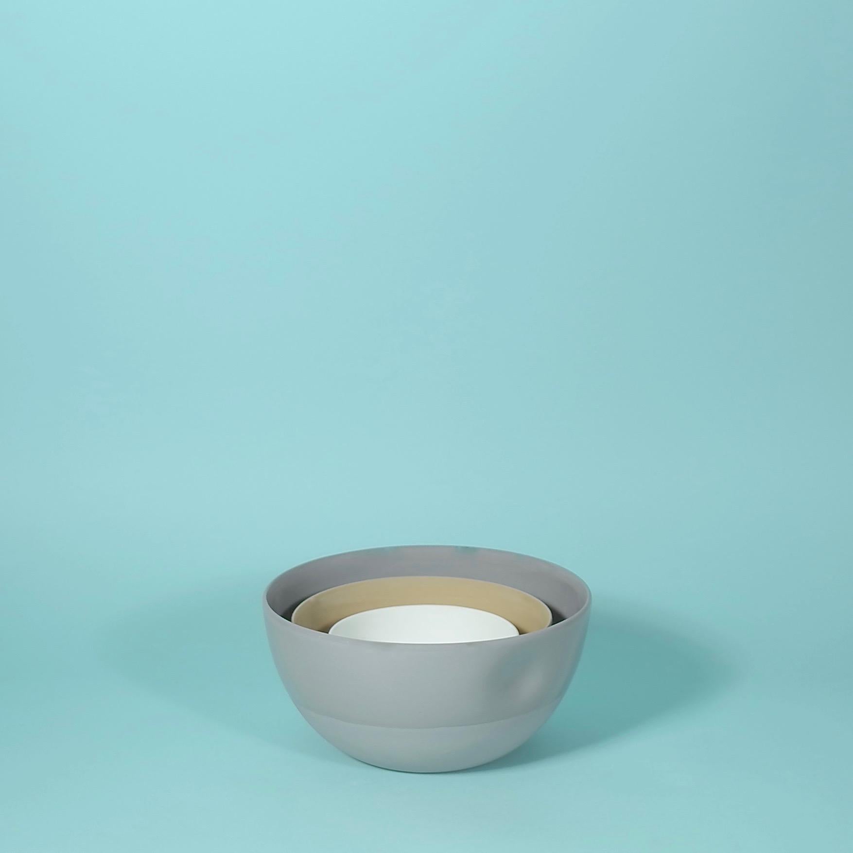 Chinese Small Dimpled Porcelain Bowl in Matte Bisque
