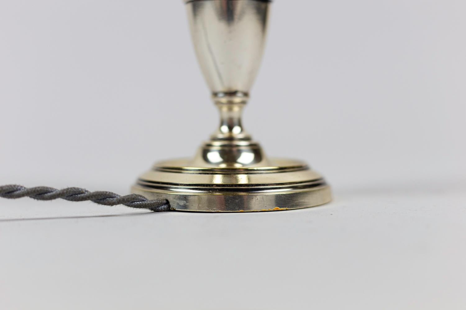 Bronze Small Directoire Style Candlestick in Silvered Metal, circa 1900 For Sale