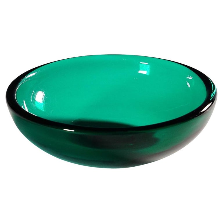 Small Dish in Green Glass, Venini Murano, Ca. 1930s For Sale at 1stDibs