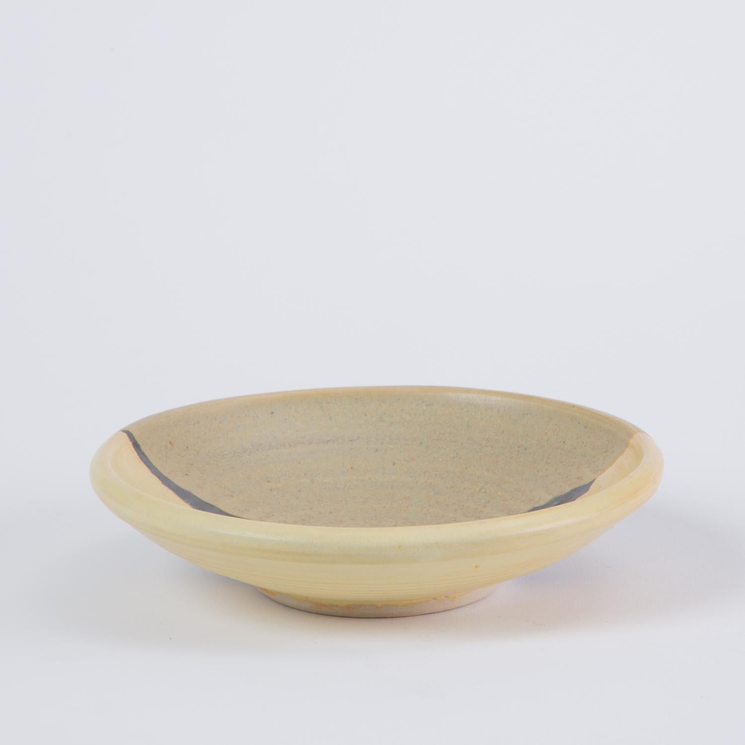Mid-Century Modern Small Dish with Yellow Glaze by Otto Heino For Sale