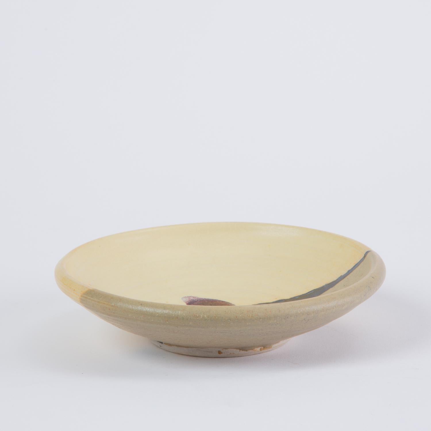 American Small Dish with Yellow Glaze by Otto Heino For Sale