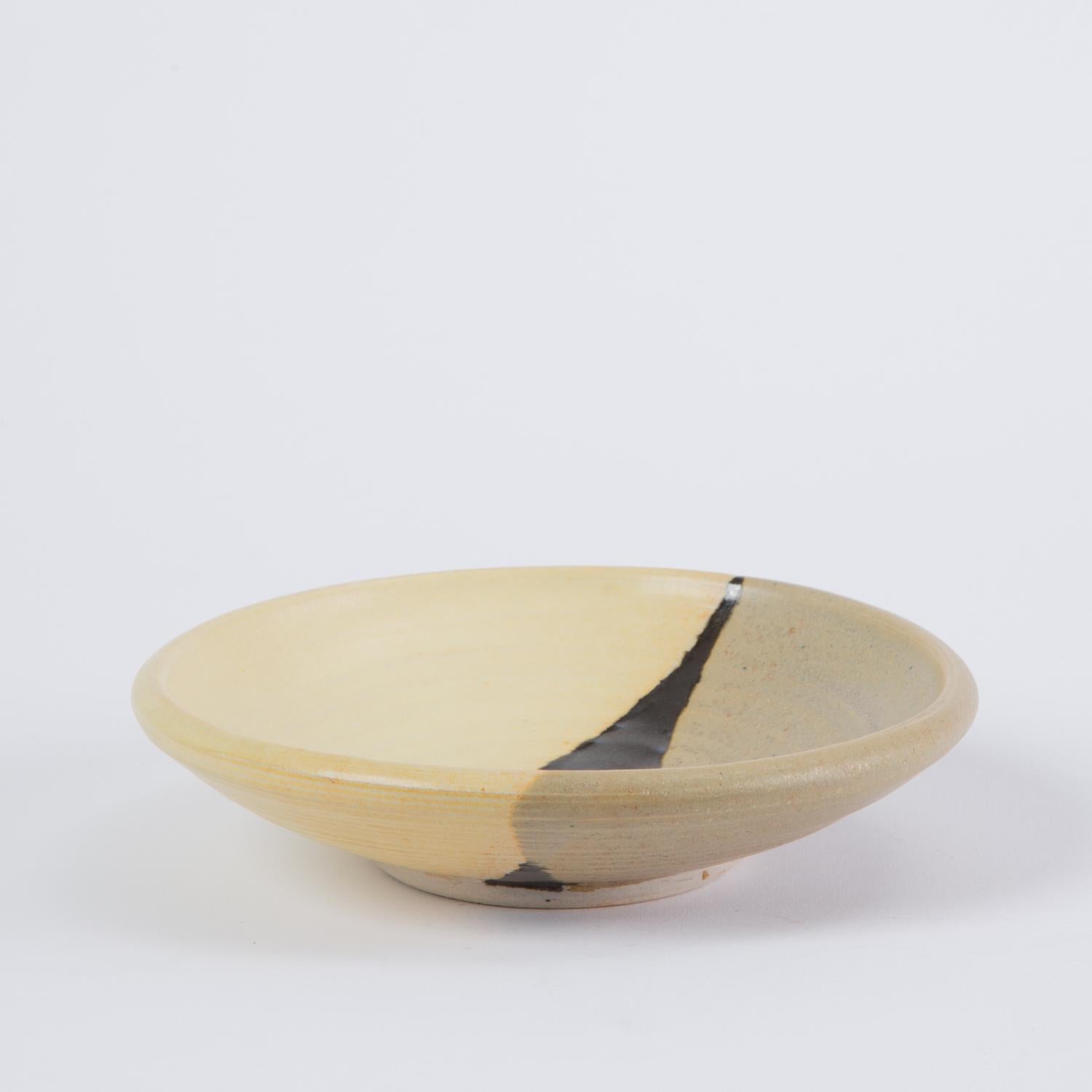 Glazed Small Dish with Yellow Glaze by Otto Heino For Sale