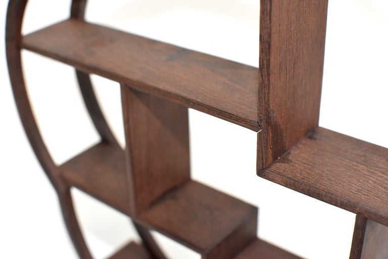 Small Display Stand, Wenge Wood Mini Shelf, Begonia Shape at 1stDibs