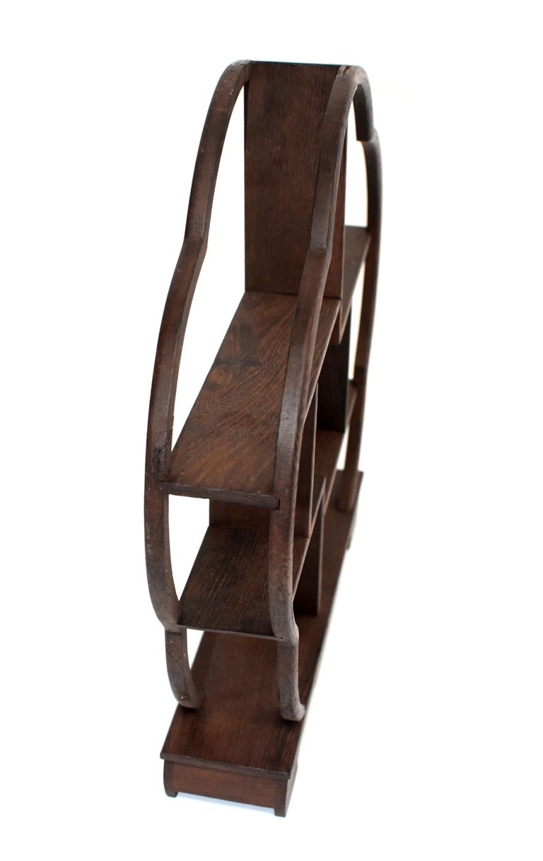 Small Display Stand, Wenge Wood Mini Shelf, Begonia Shape at 1stDibs