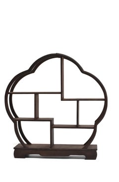 Small Display Stand, Wenge Wood Mini Shelf, Begonia Shape