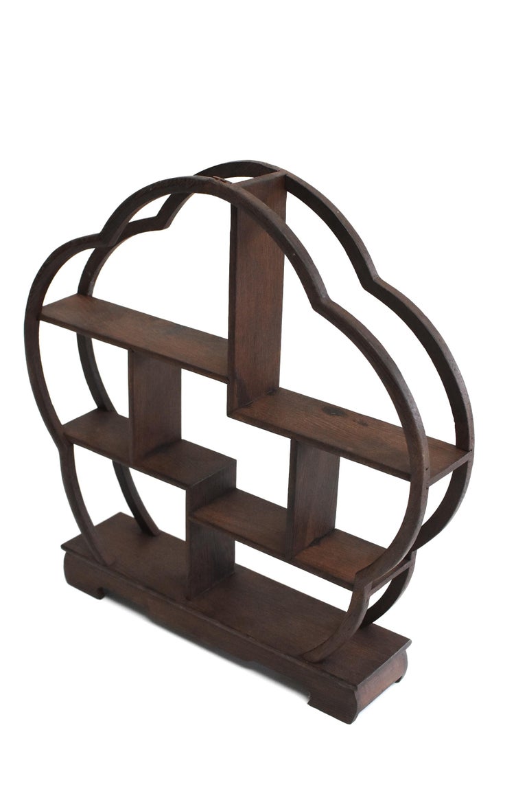 Small Display Stand, Wenge Wood Mini Shelf, Begonia Shape at 1stDibs small wood display stand