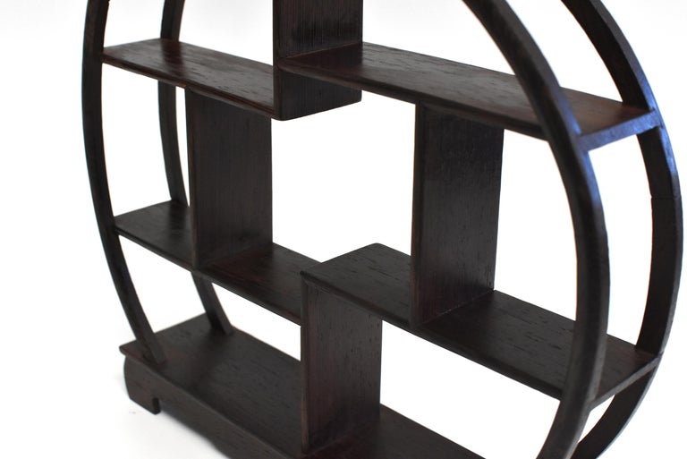 Small Wenge Wood Display Stand Mini Shelf Peach Shape at 1stDibs
