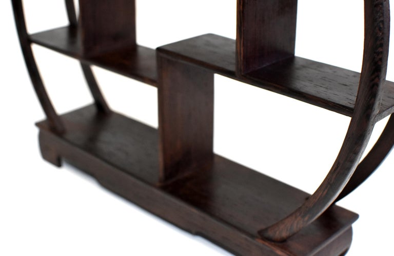 Small Wenge Wood Display Stand Mini Shelf Peach Shape at 1stDibs