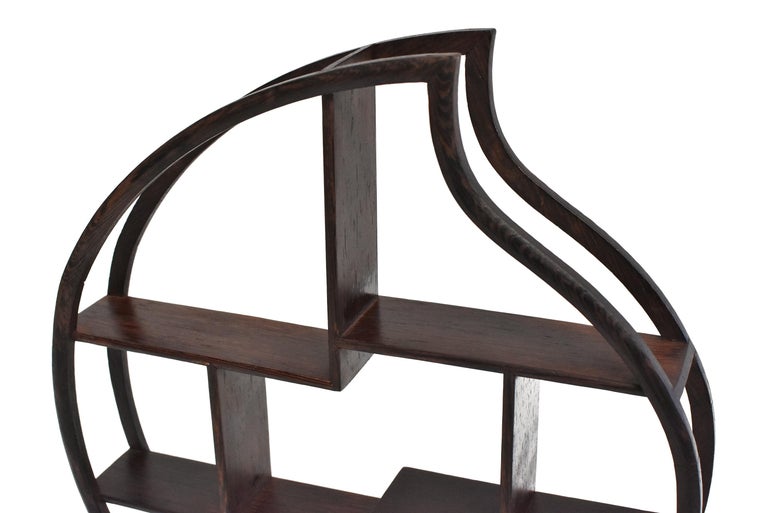 Small Wenge Wood Display Stand Mini Shelf Peach Shape at 1stDibs