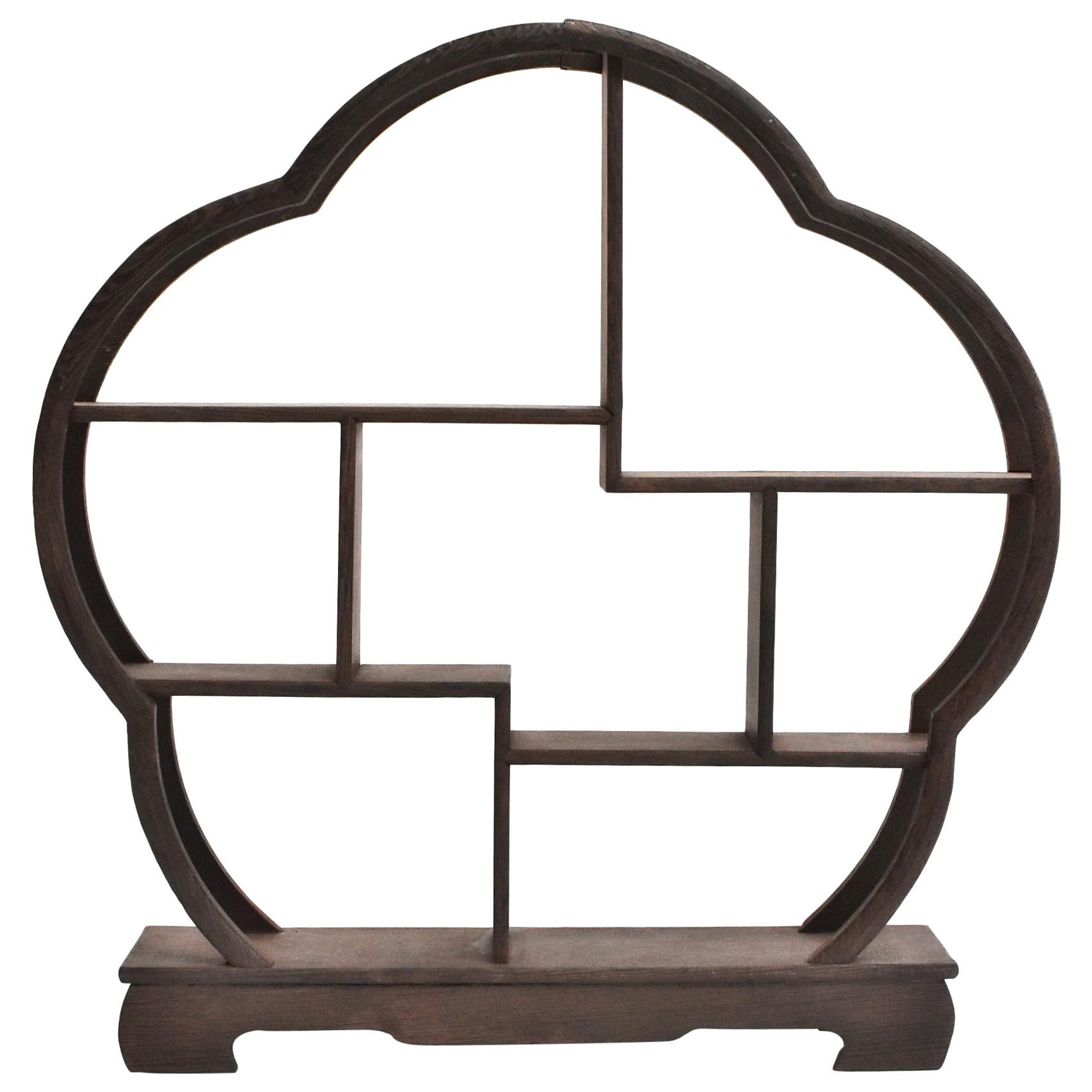 Small Display Stand, Wenge Wood Mini Shelf, Begonia Shape