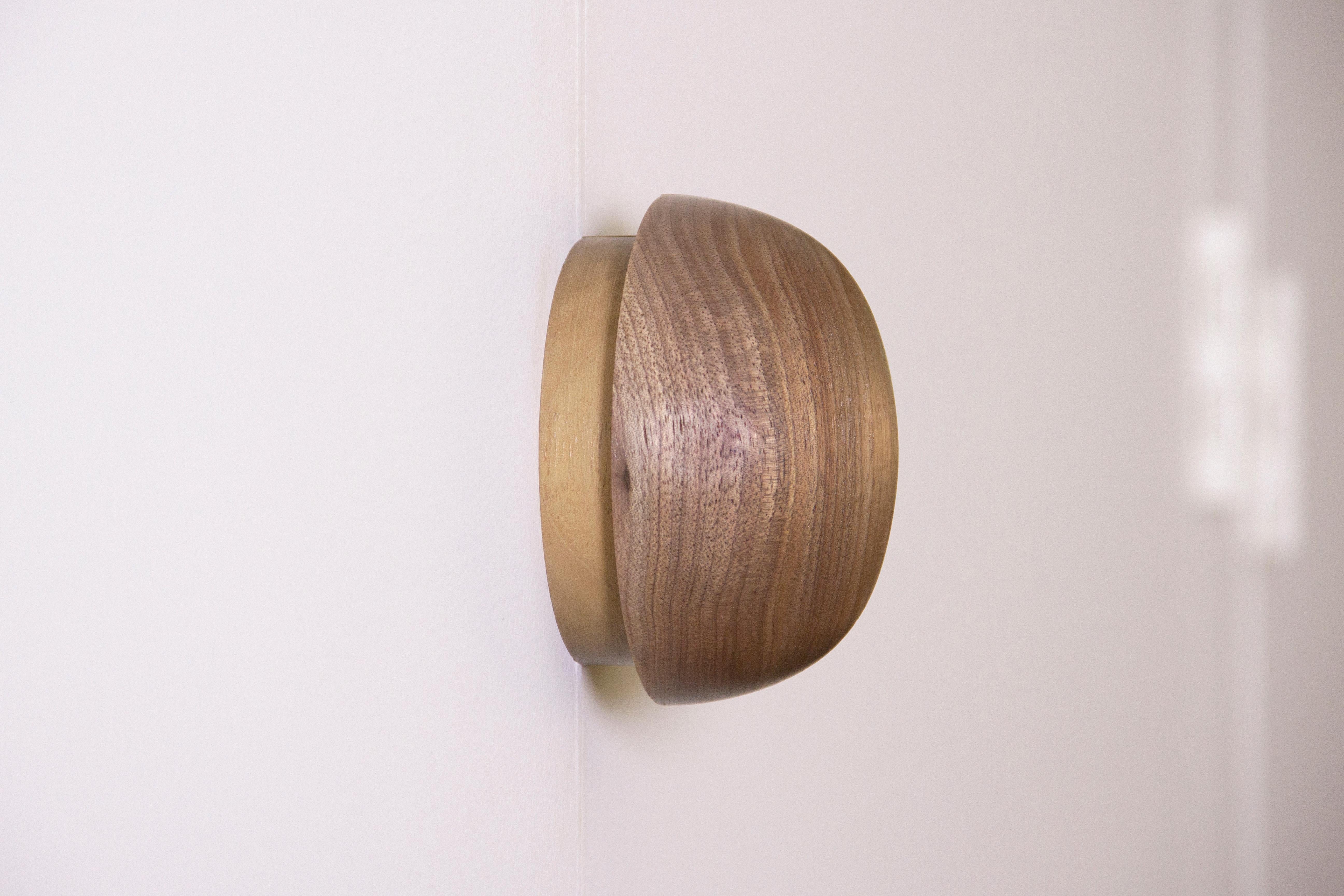 North American Small Dome Door Handles in Solid Walnut by Estudio Persona