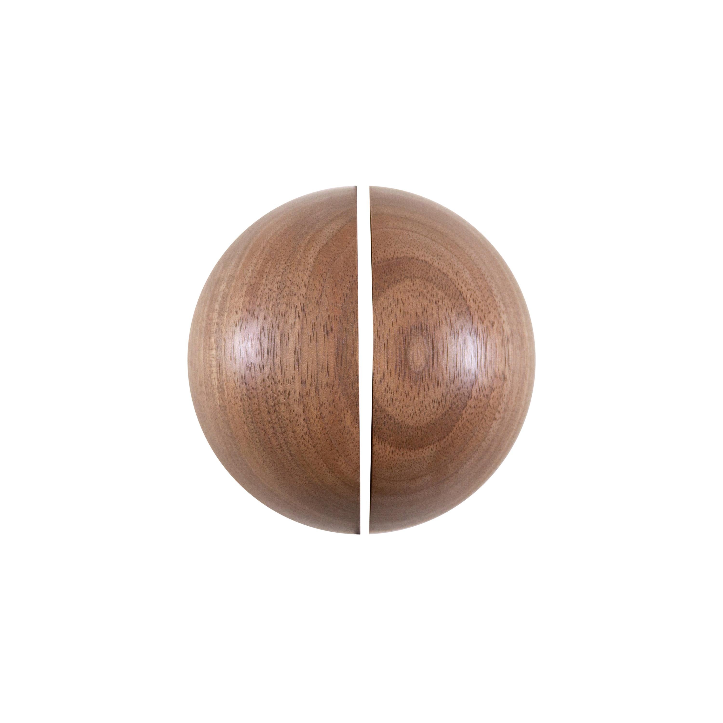 Small Dome Door Handles in Solid Walnut by Estudio Persona