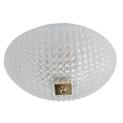 Retro Small Dome Form Textured Glass Flush Mount Fixture