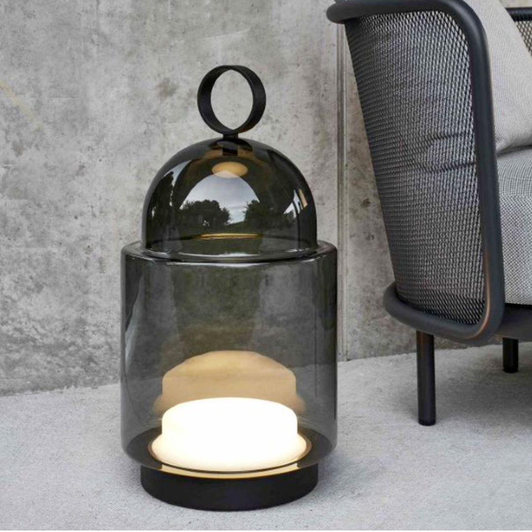 Recycelbare Lampe „Dome Nomad“ aus mundgeblasenem rauchgrauem Glas in Schwarz für Brokis im Angebot 7