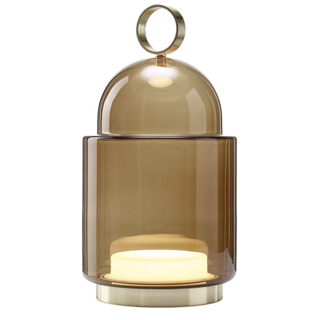 Recycelbare Lampe „Dome Nomad“ aus mundgeblasenem, gewelltem braunem Glas aus Kupfer für Brokis im Angebot 6