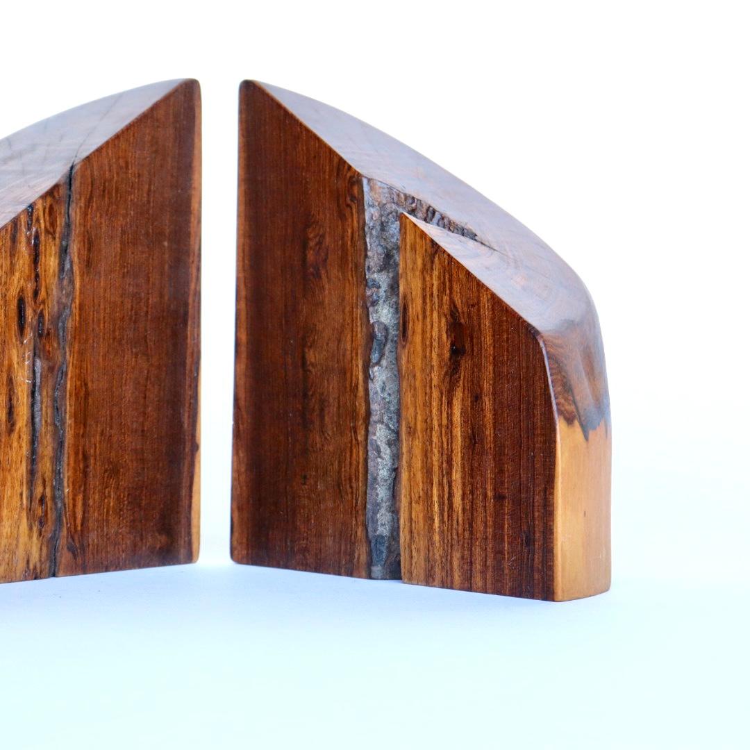 Mid-Century Modern Small Don Shoemaker for Señal Bookends in Solid Cocobolo