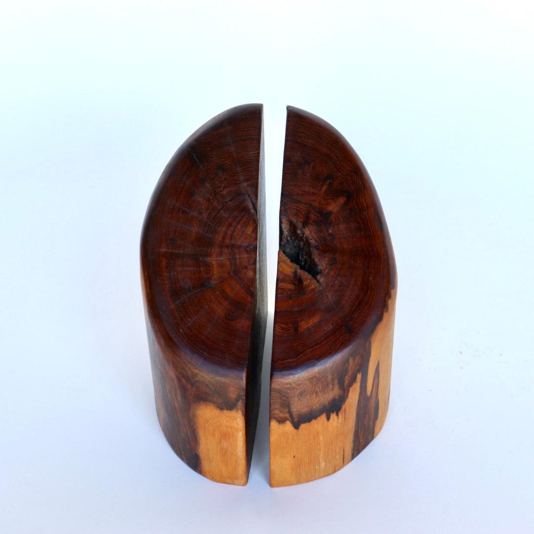 Small Don Shoemaker for Señal Bookends in Solid Cocobolo In Good Condition In San Diego, CA