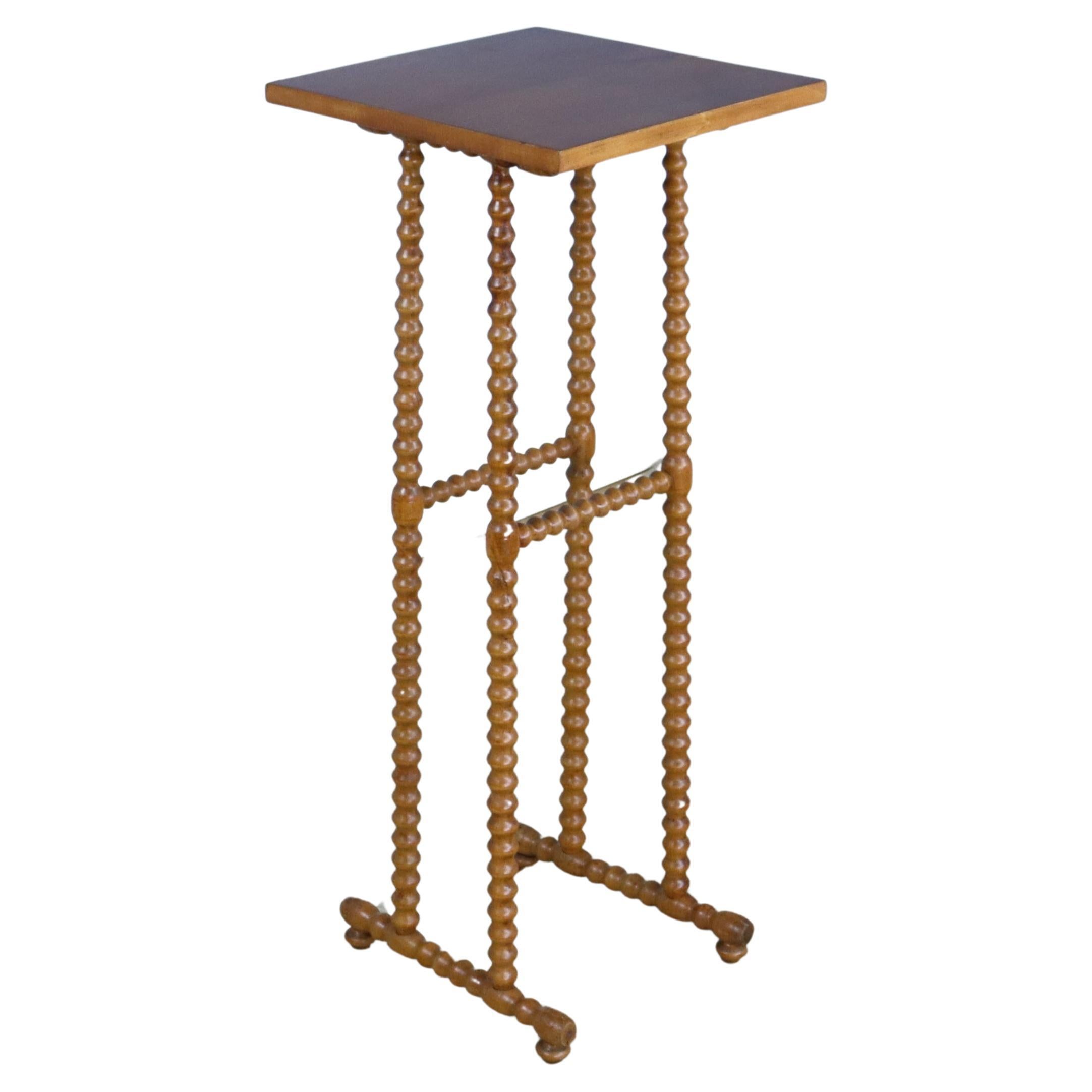 Small Double Legged Bobbin Side Table For Sale