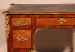 Small Double-sided Writing Table In Rosewood Louis XV Style From The 19th Centur