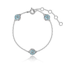Small Doublesided Blossom Chain Bracelet