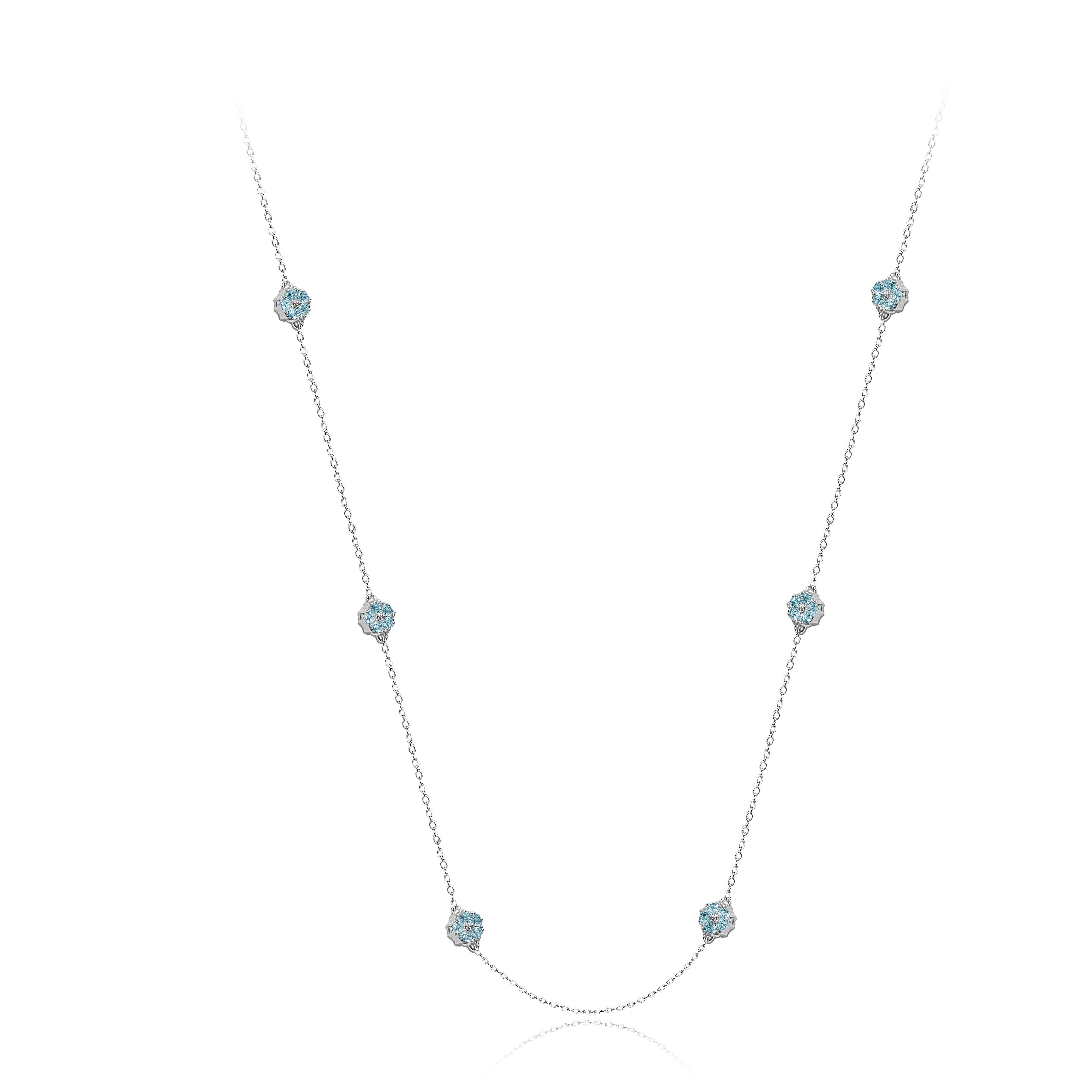 Whatever the season, take a little natural beauty with you everywhere you go. This small doublesided blossom chain necklace is the perfect complement to any style, day or night. An adjustable .925 sterling silver chain necklace with 3D blossoms with