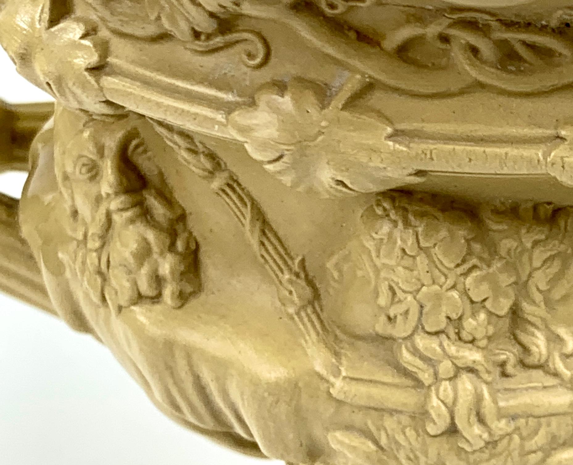 Molded Small Drabware Vase Neoclassical Design Made England, Circa 1830