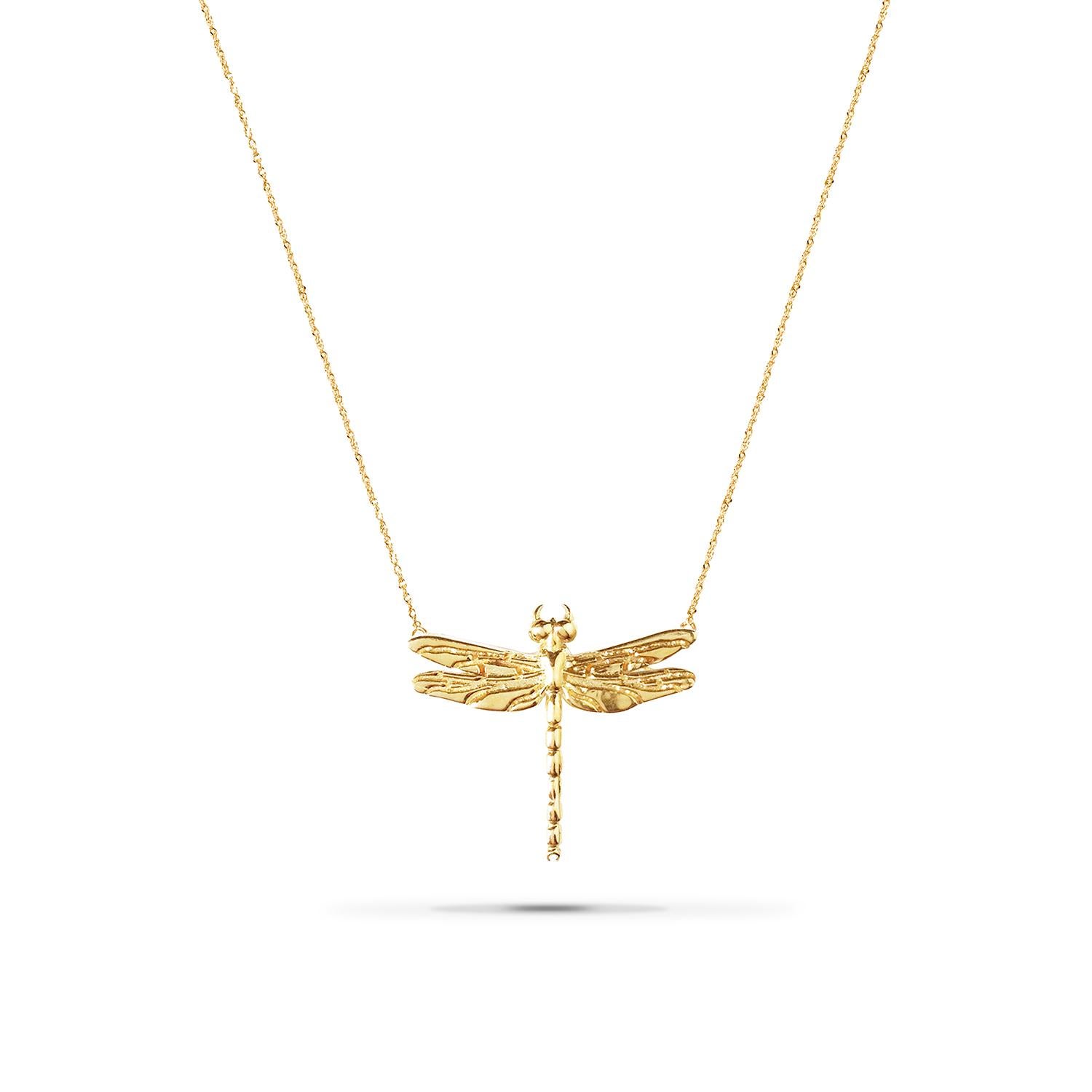dragonfly necklace gold
