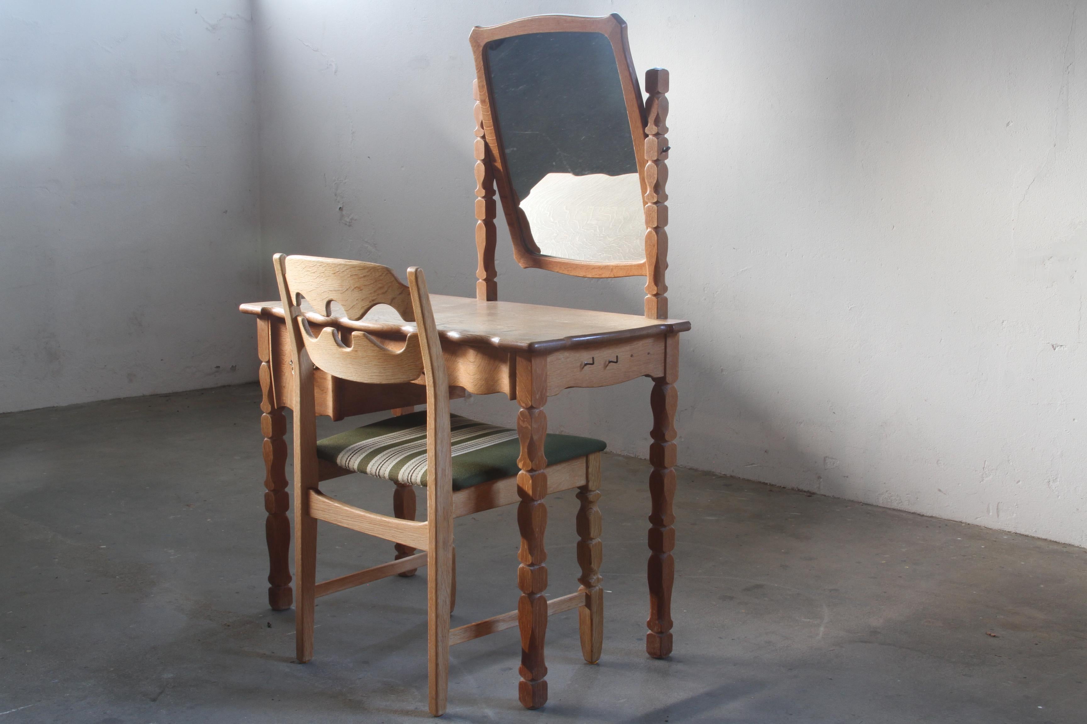 Small Dressing Table in Brutalist Kjærnulf Style, 1960s 4