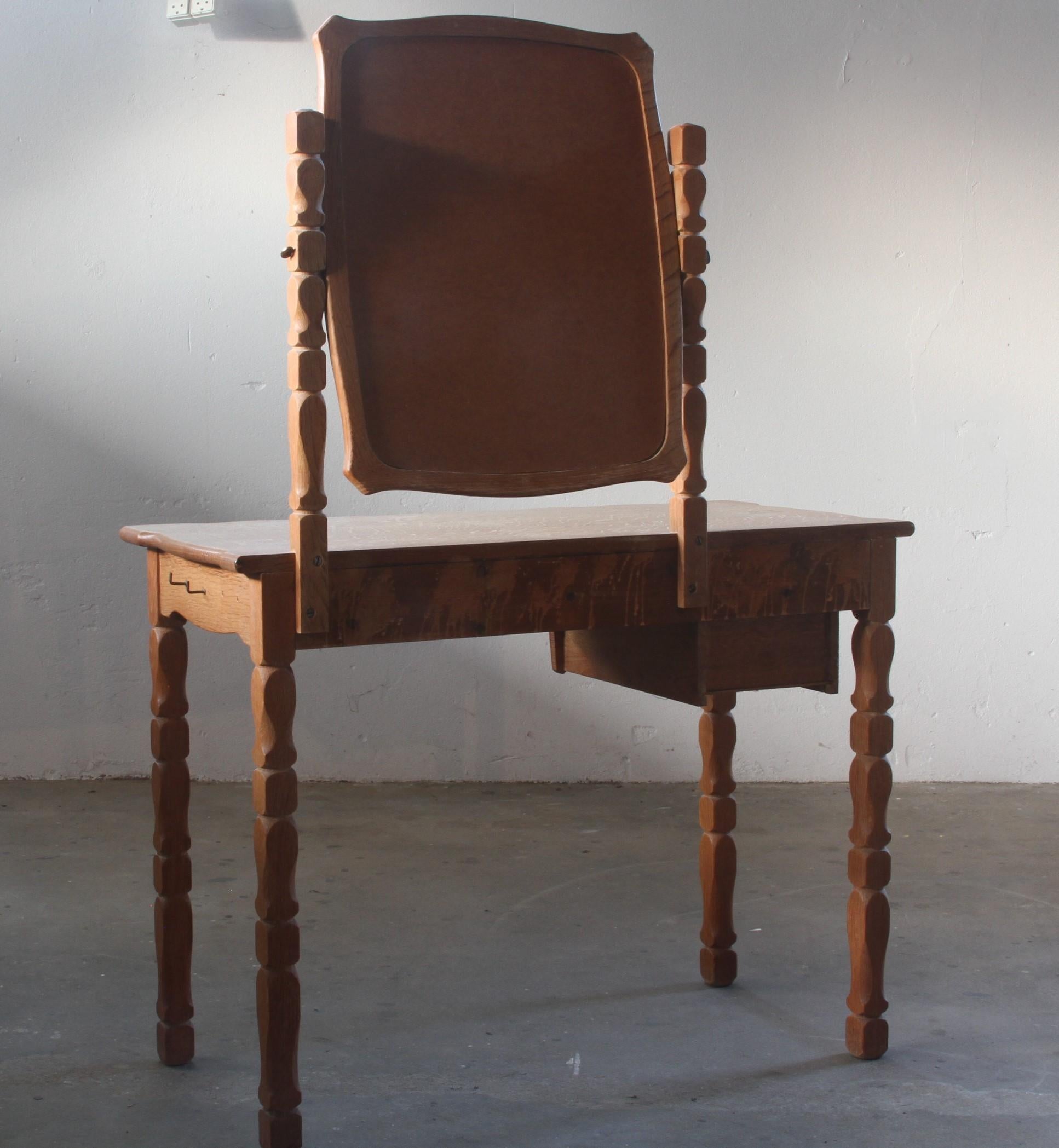 Small Dressing Table in Brutalist Kjærnulf Style, 1960s 6