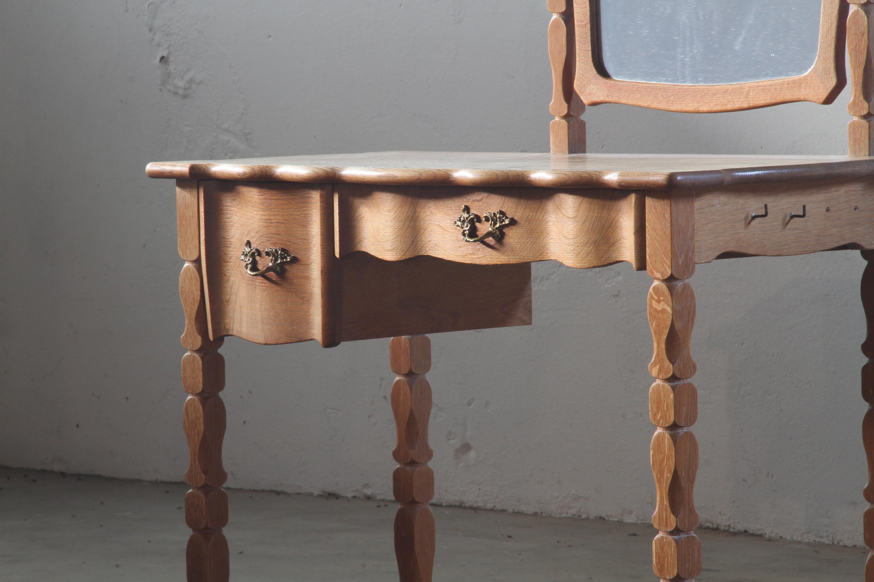 Small Dressing Table in Brutalist Kjærnulf Style, 1960s 1