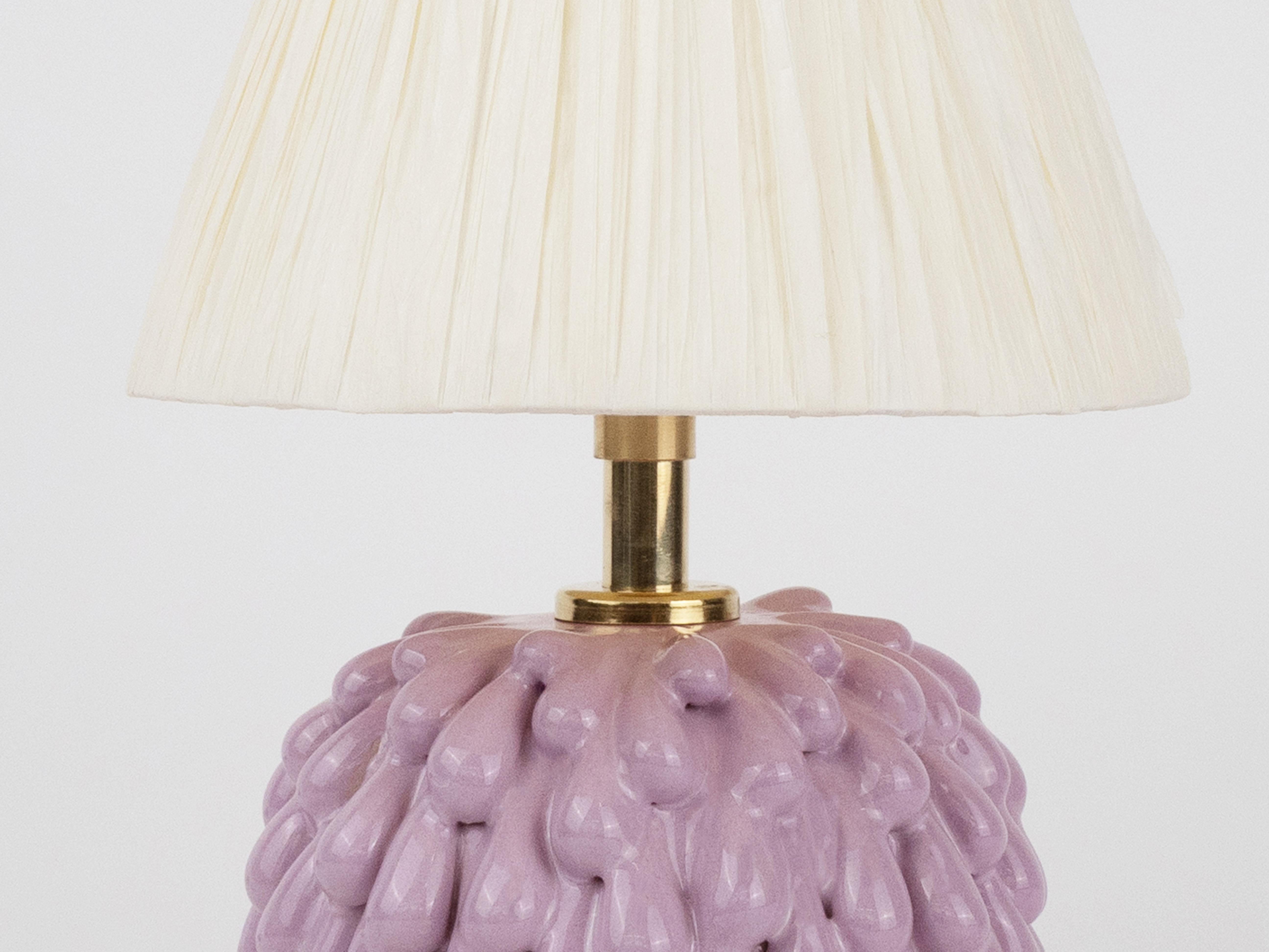 European Small Drip Violet Table Lamp For Sale