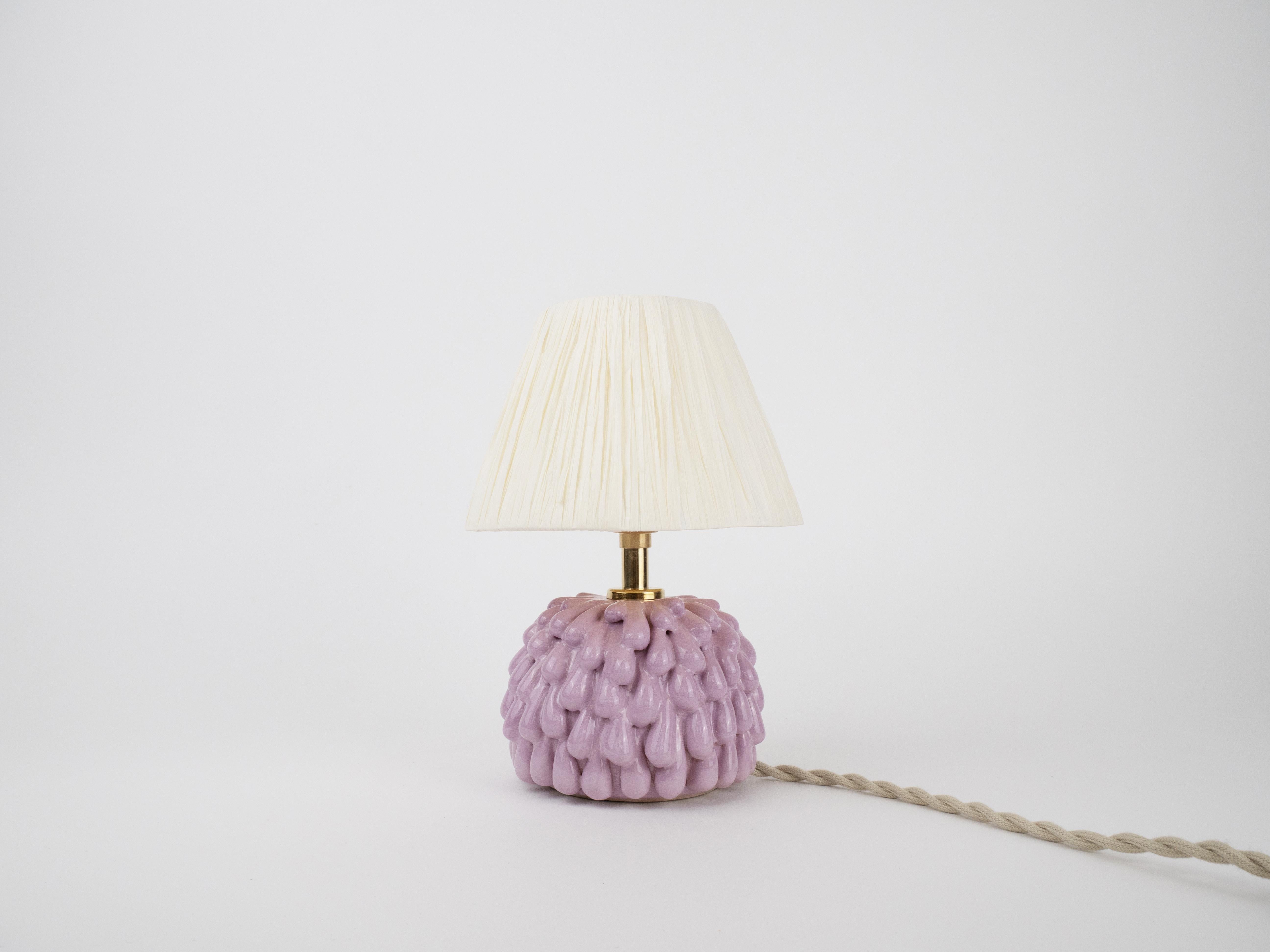 Contemporary Small Drip Violet Table Lamp For Sale