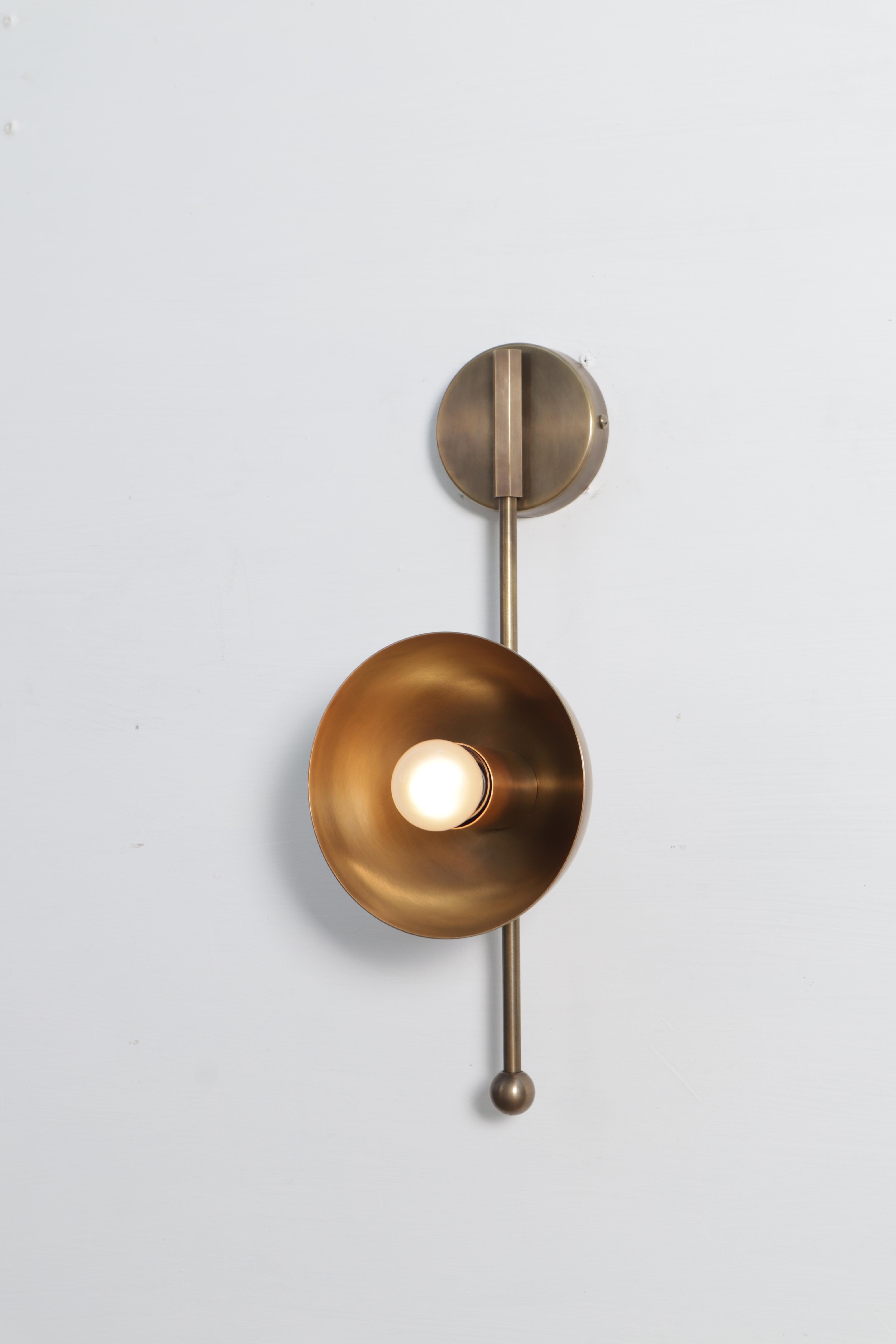 Other Small Drop Brass Wall Sconce Two by Lamp Shaper For Sale