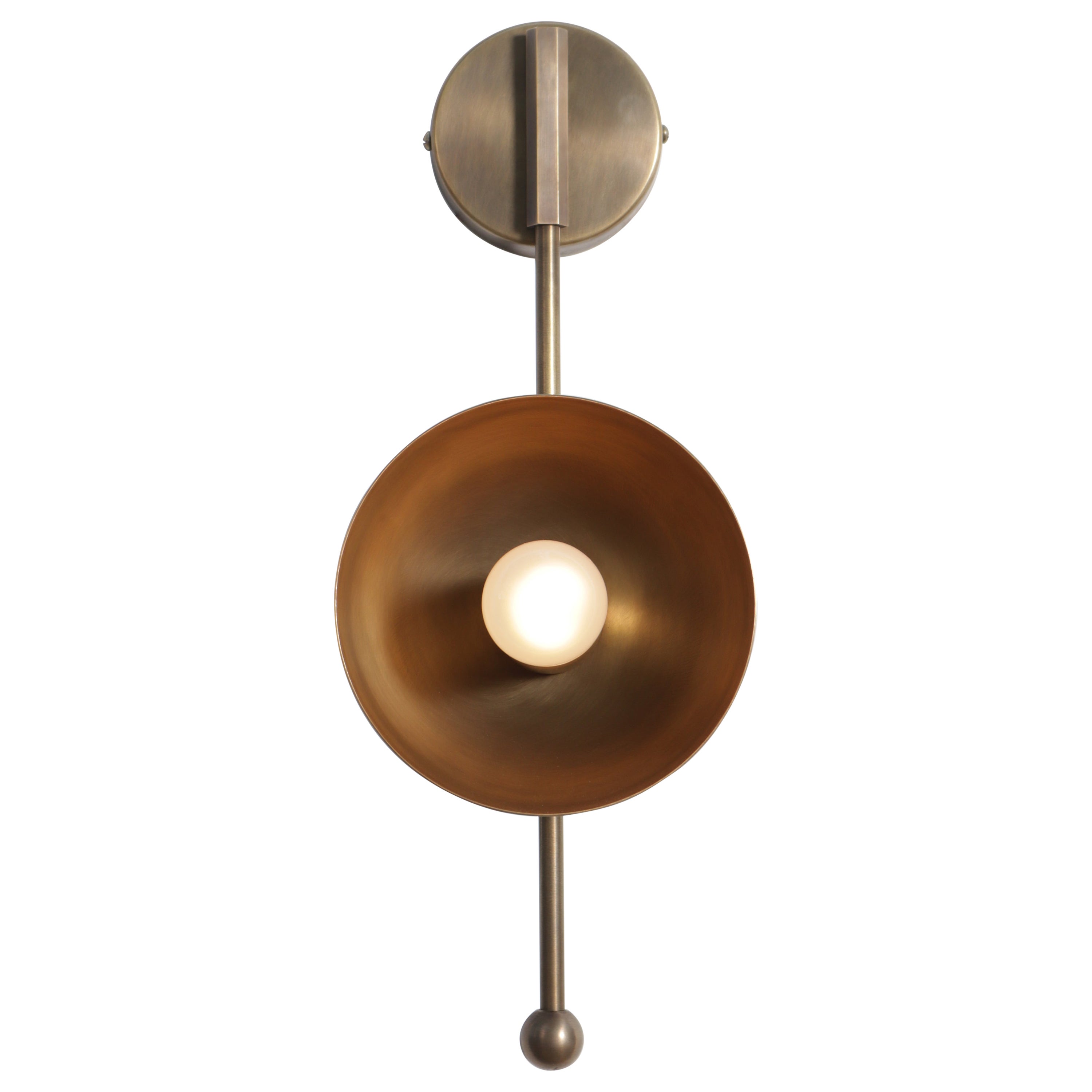 Small Drop Brass Wall Sconce Two by Lamp Shaper For Sale