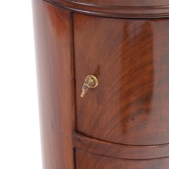 Small drum cabinet Side Table France Empire circa 1815 Mahogany and Marble