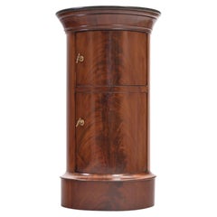 Small drum cabinet Side Table France Empire circa 1815 Mahogany and Marble
