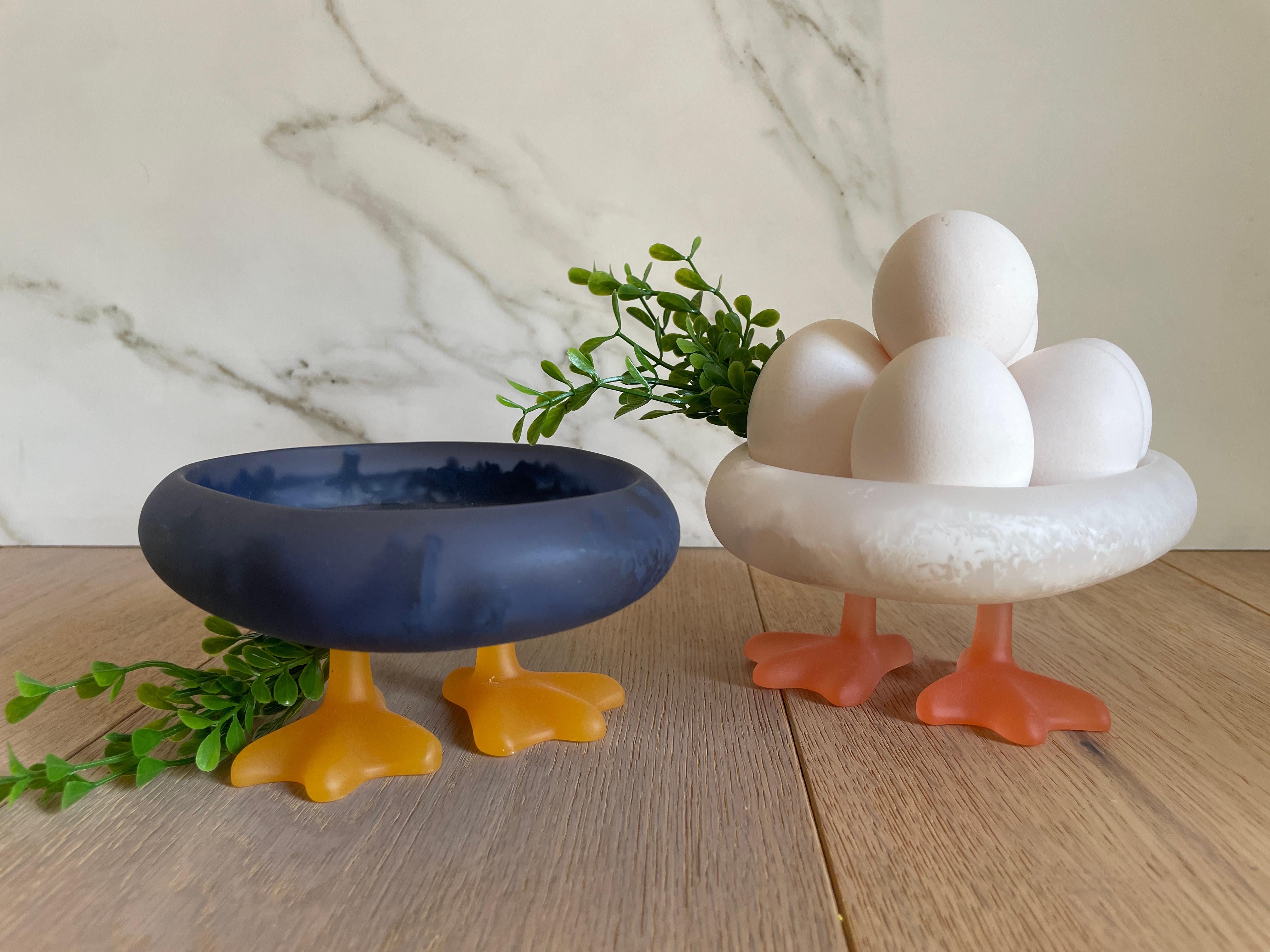 Contemporary Small Duckling Tray in White  Resin by Paola Valle For Sale