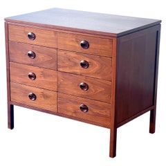 Small Dunbar Mid-Century Walnut and Rosewood 8 Drawer Dresser