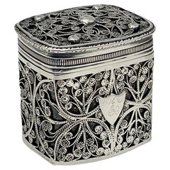 Antique Small Dutch 19th Century Silver Lodderein or Snuff Box by Dirk de Gilde Koppenol