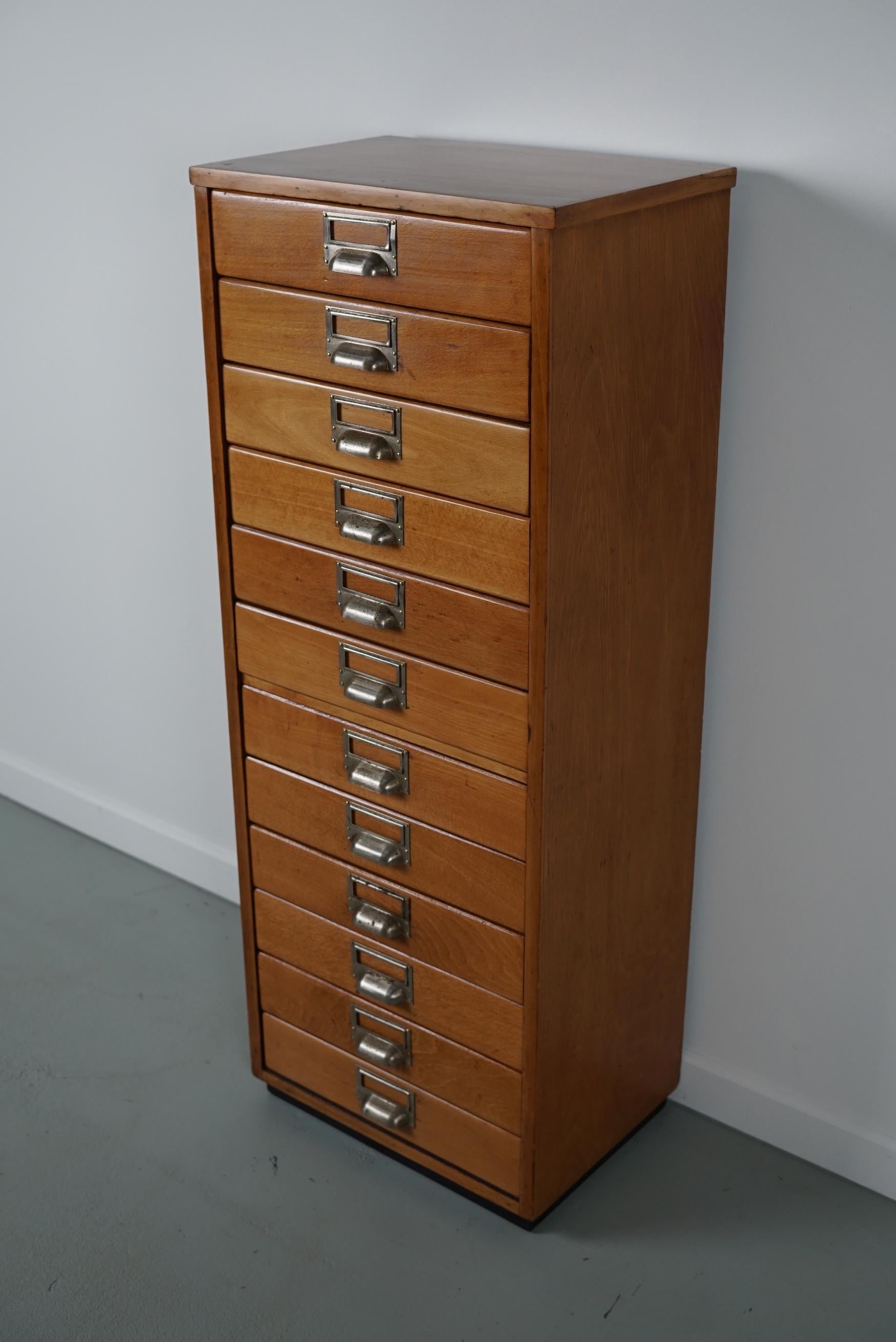 Small Dutch Beech Apothecary Cabinet, 1950s For Sale 5