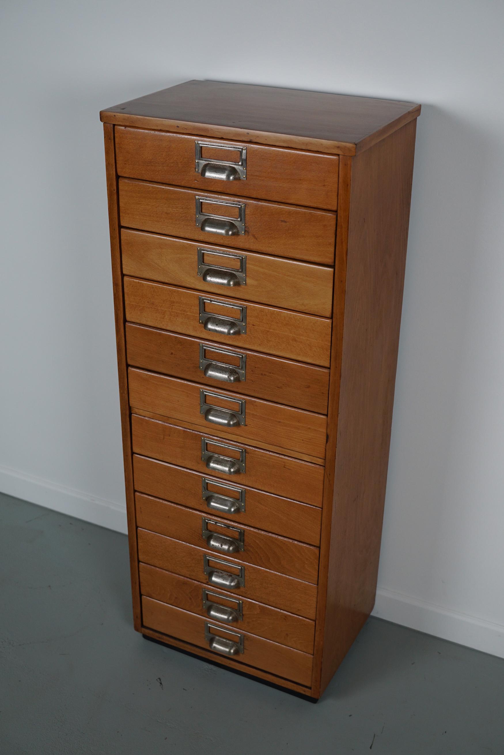 Mid-20th Century Small Dutch Beech Apothecary Cabinet, 1950s For Sale