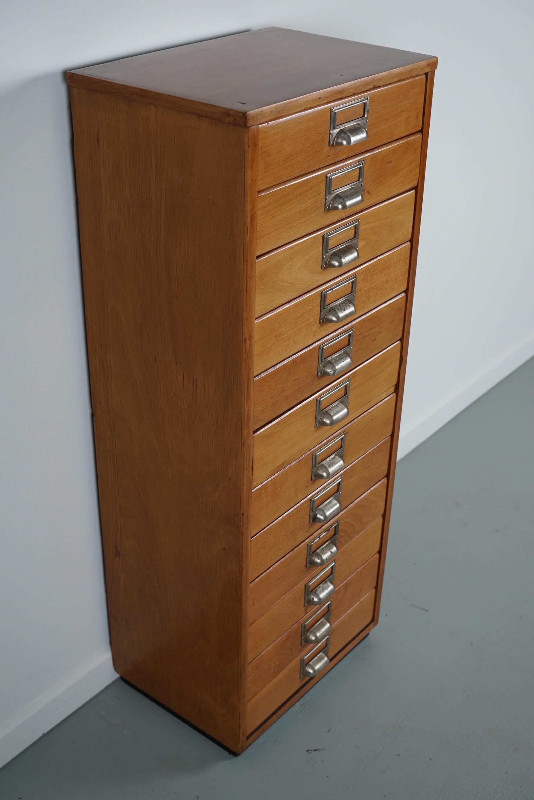 Small Dutch Beech Apothecary Cabinet, 1950s For Sale 3