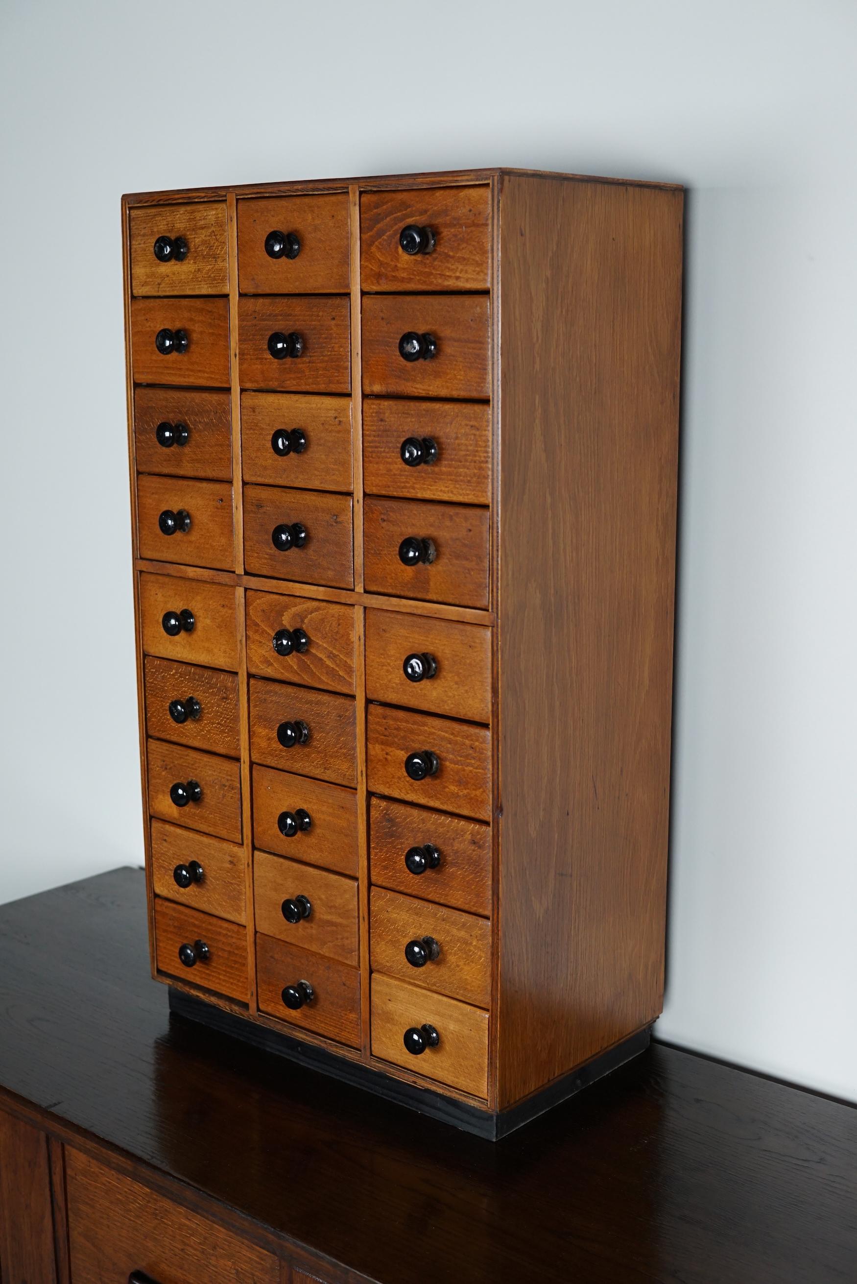 Mid-20th Century Small Dutch Beech Apothecary / Workshop Cabinet Tabletop Model, circa 1950s