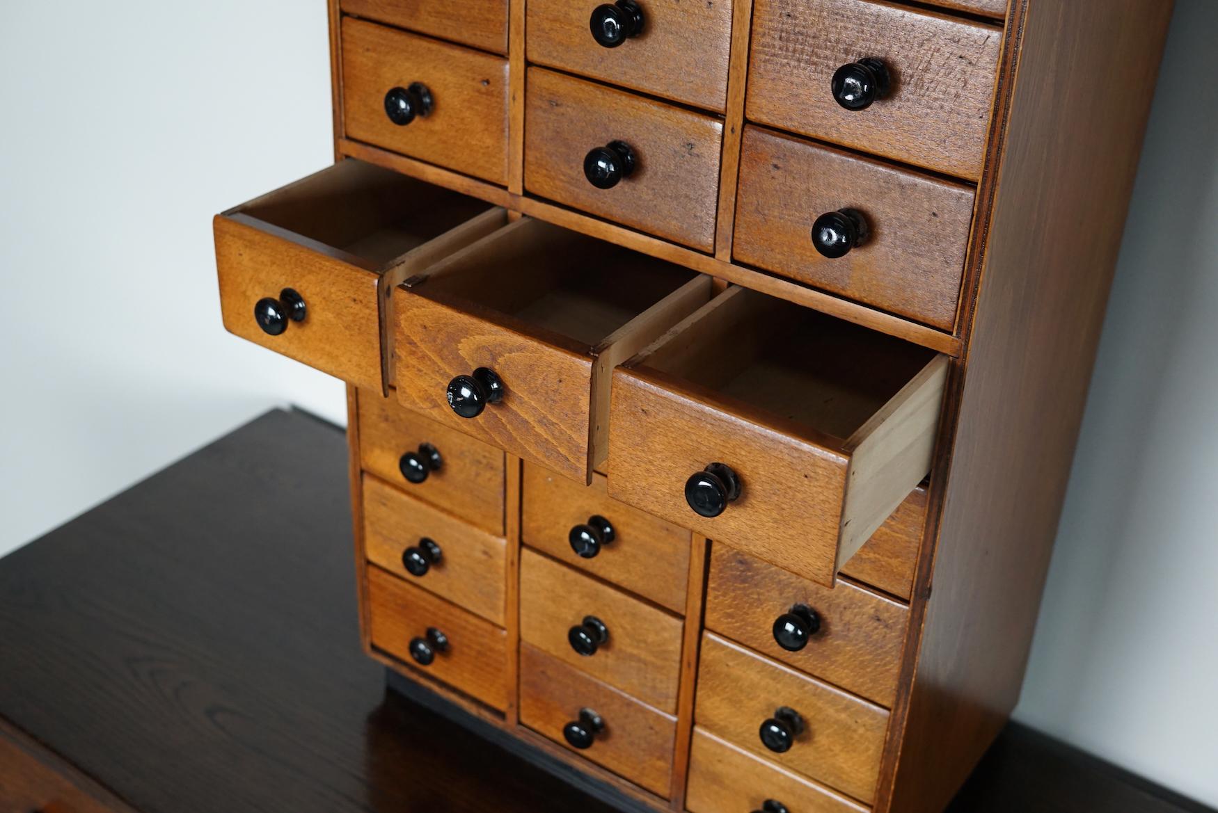 Small Dutch Beech Apothecary / Tabletop Model, circa