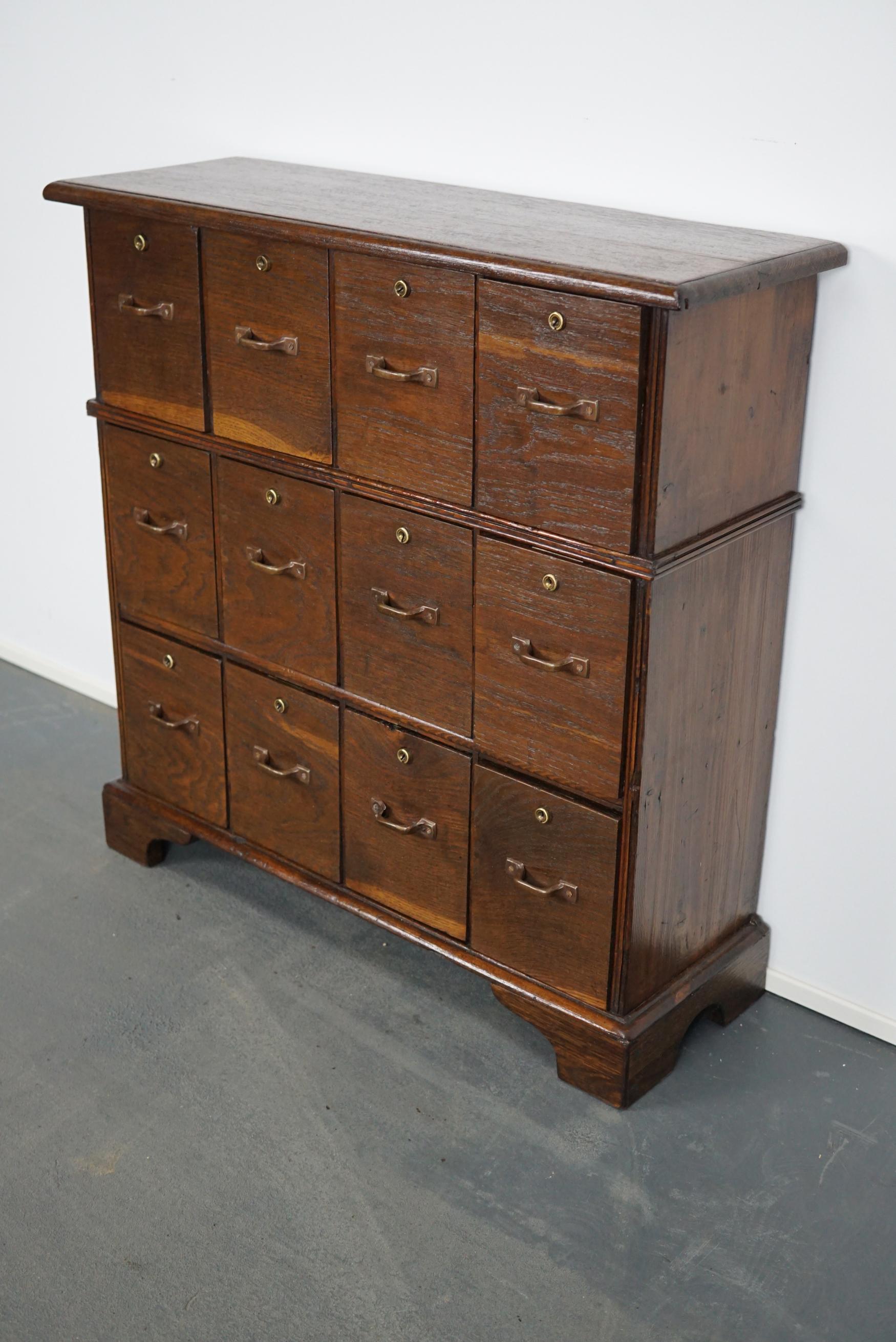 Small Dutch Oak Apothecary Cabinet, 1930s 4